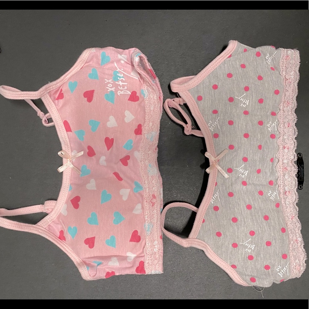 Girls size 7/8 Betsey Johnson bralettes.
